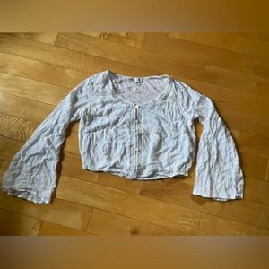 Hollister White Wide Arm Flowy Shirt